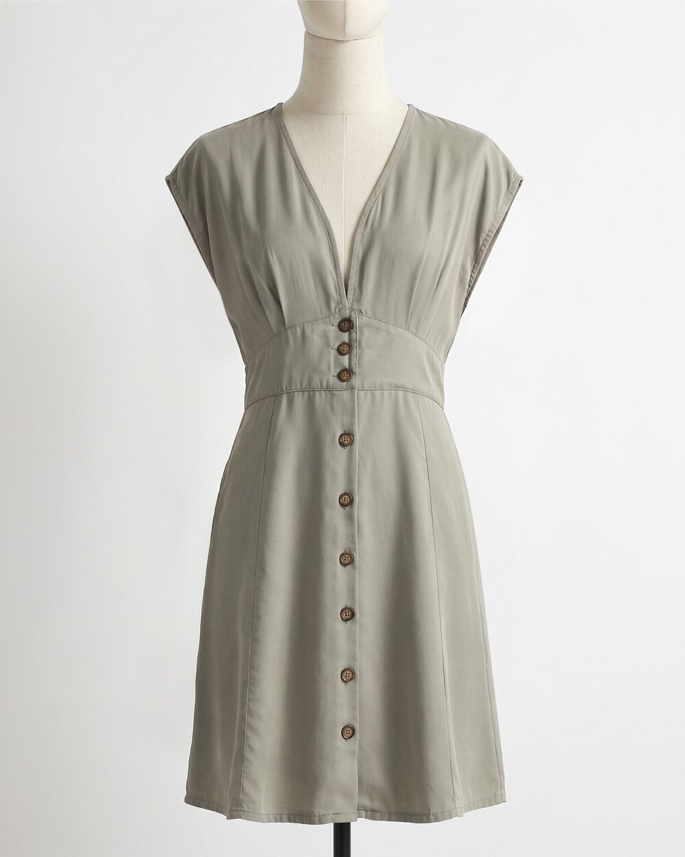 Vintage Wash Tencel Button Front Dress